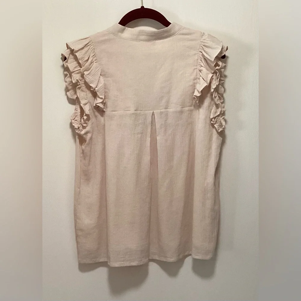 BiBi Cream Ruffle Blouse - Picture 2 of 2